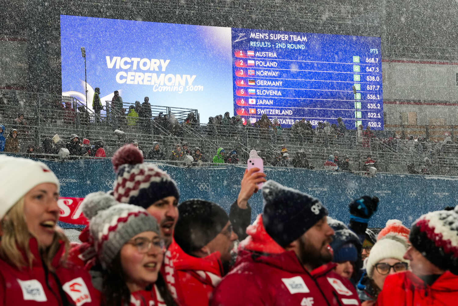 2回目までの順位で最終順位が決定。大雪の競技会場 ©Tsutomu Kishimoto/JMPA