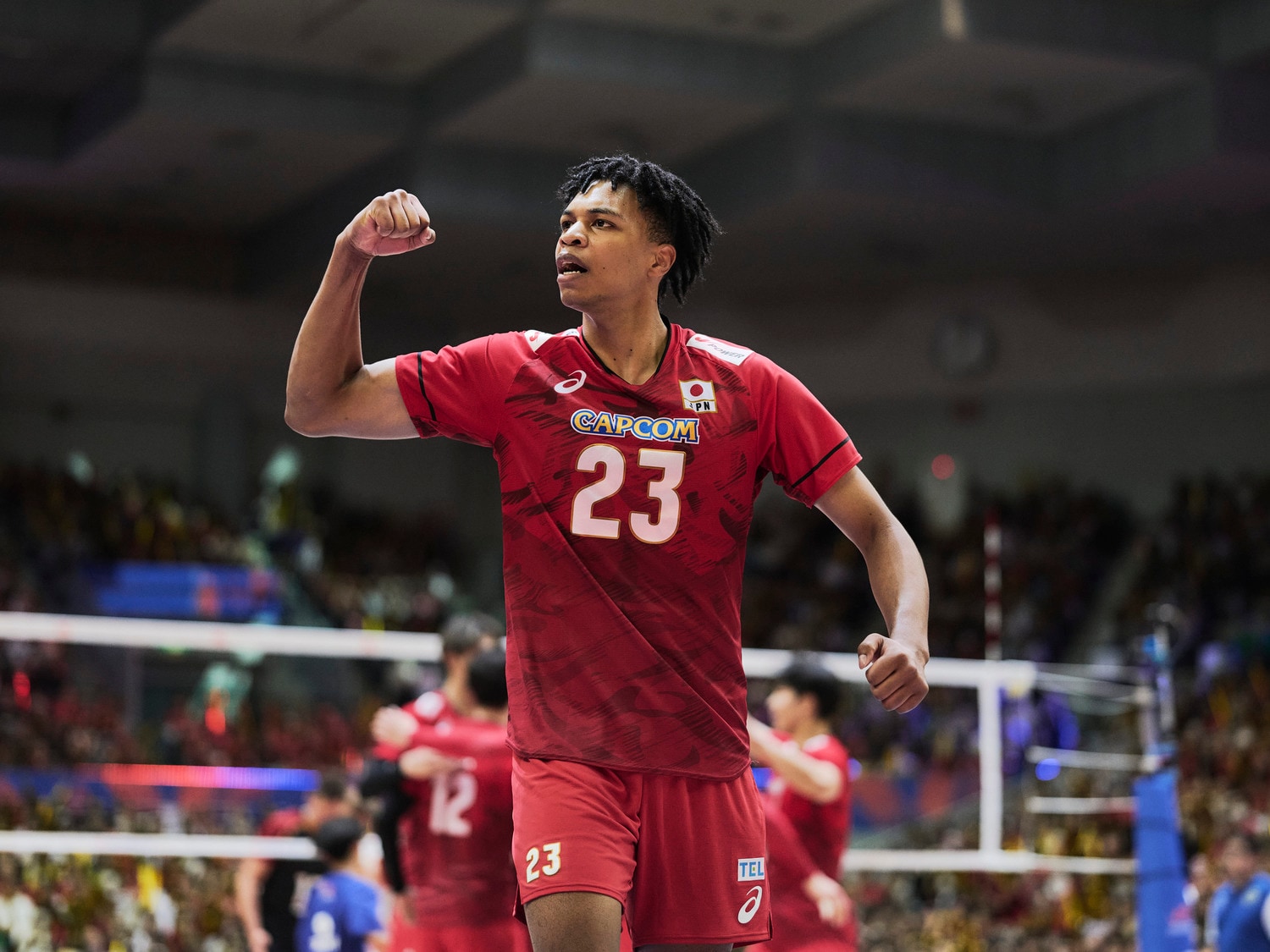 すでにチームに浸透する「ラリーポーズ」。見据える大舞台でも披露することはできるだろうか（写真は2025年VNL）　©︎Yuki Suenaga