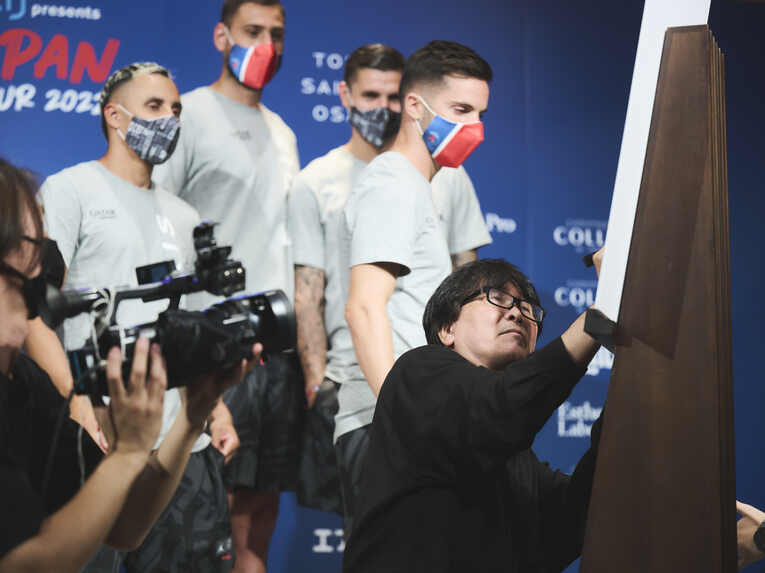 7月19日のレセプションパーティーには『キャプテン翼』の高橋陽一先生も登場　©Yuki Suenaga