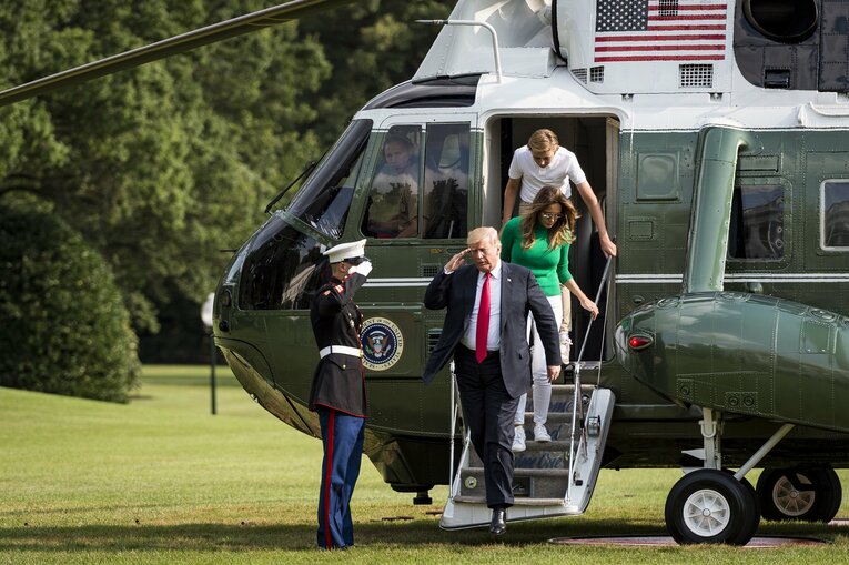 ヘリコプターで登場するトランプ大統領　©Getty Images