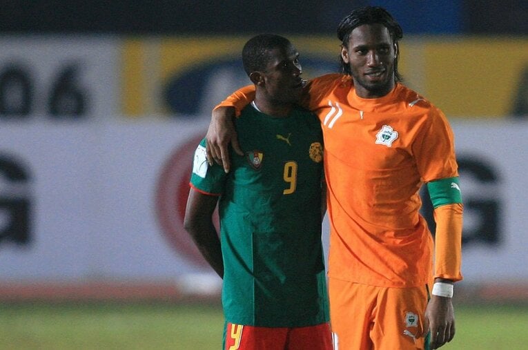 サミュエル・エトー＆ディディエ・ドログバ ／ photograph by Getty Images