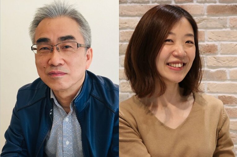 今回インタビューに応じてくださった尾崎博志社長と徳田あず美さん。日常生活に卓球ライフがしっかり染み込んでいる2人である。 ／ photograph by Rallys