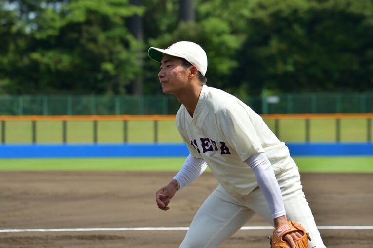 昨秋には日ハムから5位指名を受けた早大学院出身の山縣　©Hideki Sugiyama