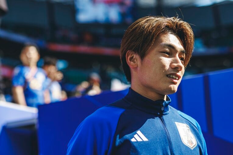 試合前練習に姿を現した上田綺世　©︎Kiichi Matsumoto