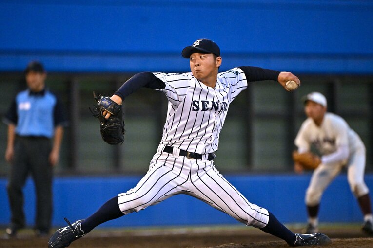 侍ジャパン大学生代表の選考合宿でも好投した渡邉　©Hideki Sugiyama