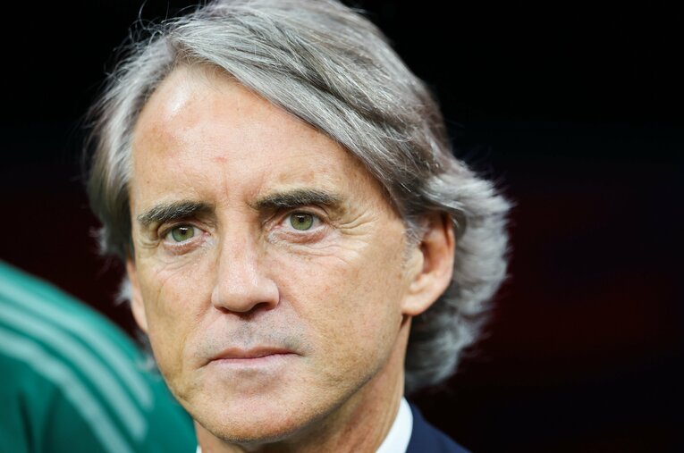 日本代表に0－2で敗れたサウジアラビア代表監督のロベルト・マンチーニ ／ photograph by Getty Images