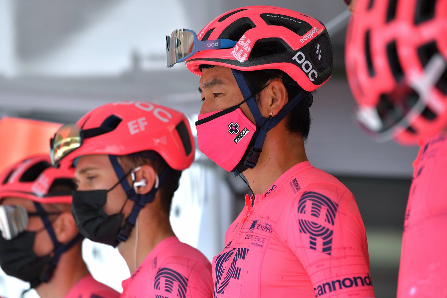 2021年のツール・ド・ワロニー（ベルギー）での別府。感染対策のためレース中以外は常時マスクを着用していた　©Getty Images