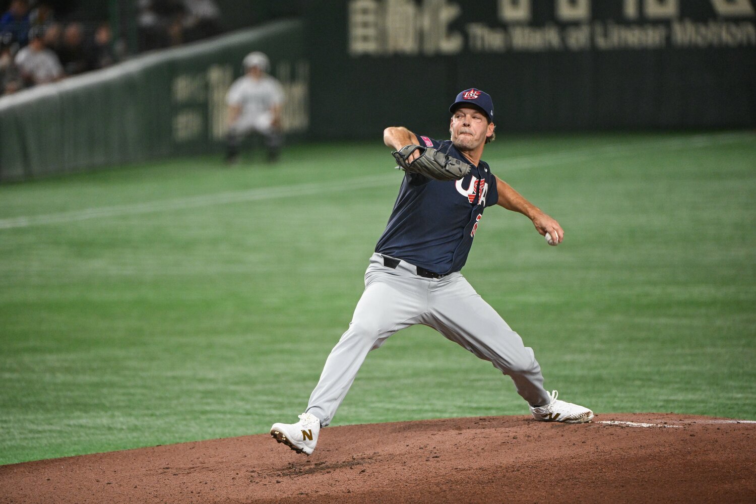 プレミア12の日本戦で、アメリカ代表の先発として登板したリッチ・ヒル（44歳） ©Nanae Suzuki