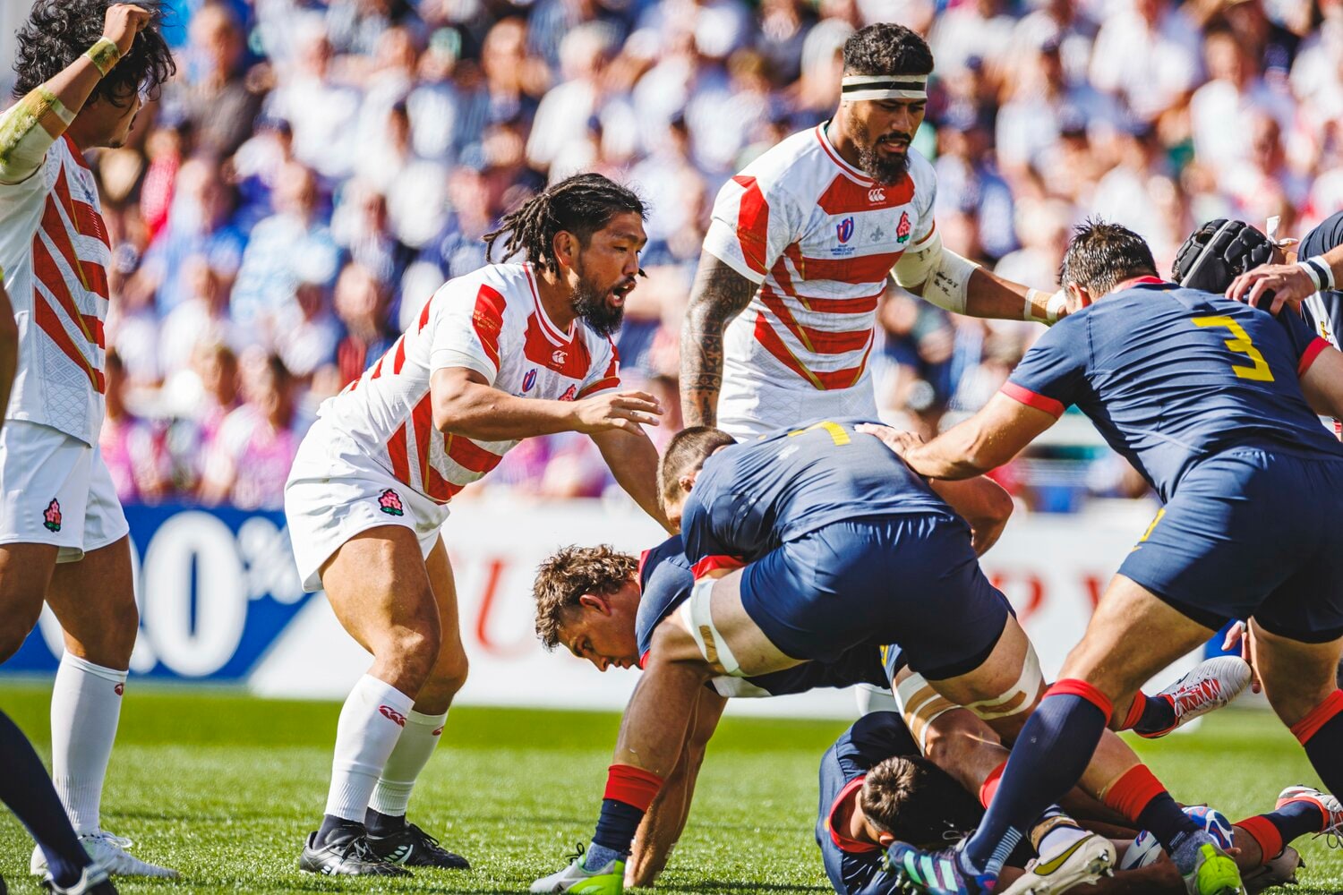 37歳で出場した2023年ラグビーW杯。セットプレーだけでなく、接点での存在感も光った　©︎Kiichi Matsumoto