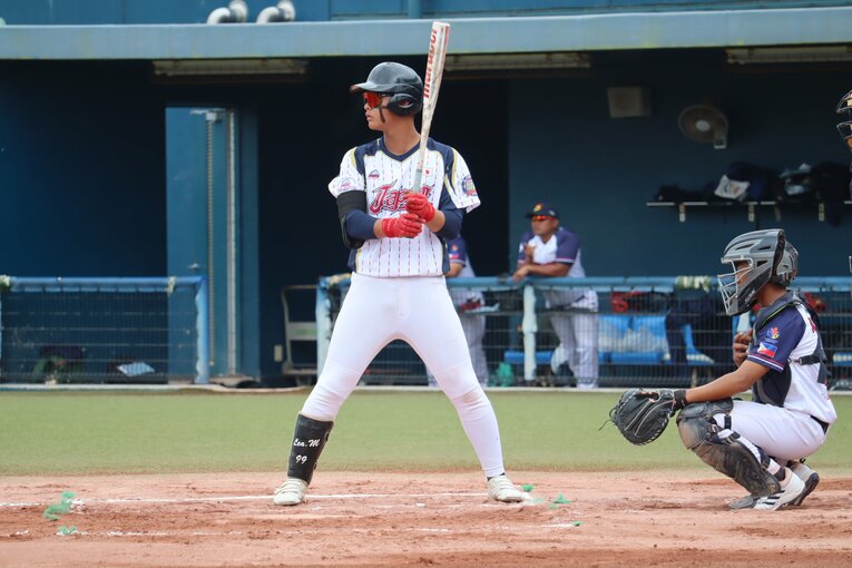 ポニーリーグのU16コルト日本代表で活躍する松本怜青（神田Rebaseポニー）。マルッチの低反発バットで快音を飛ばした　©Yuki Kashimoto