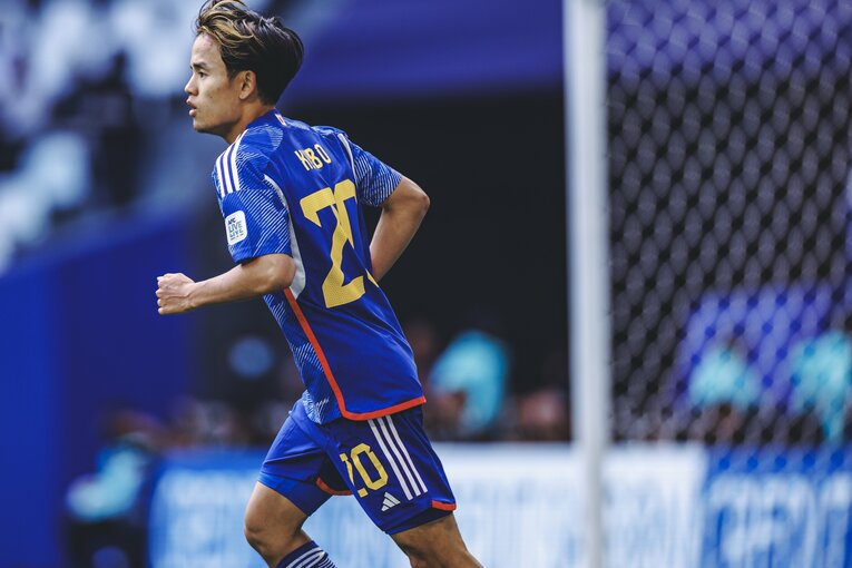 アジアカップ準々決勝、イラン戦でプレーする久保建英　©Kiichi Matsumoto