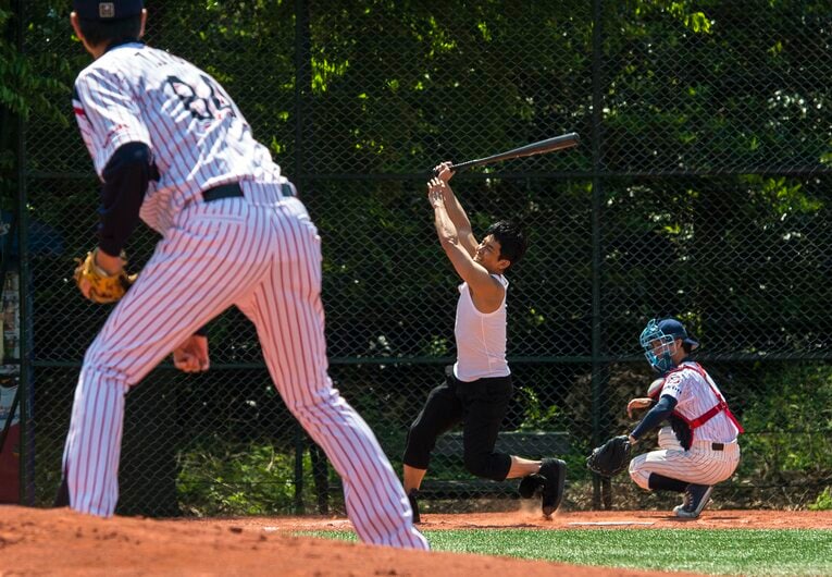 2014年、武井壮と伊藤智仁のガチンコ対決　©Takuya Sugiyama