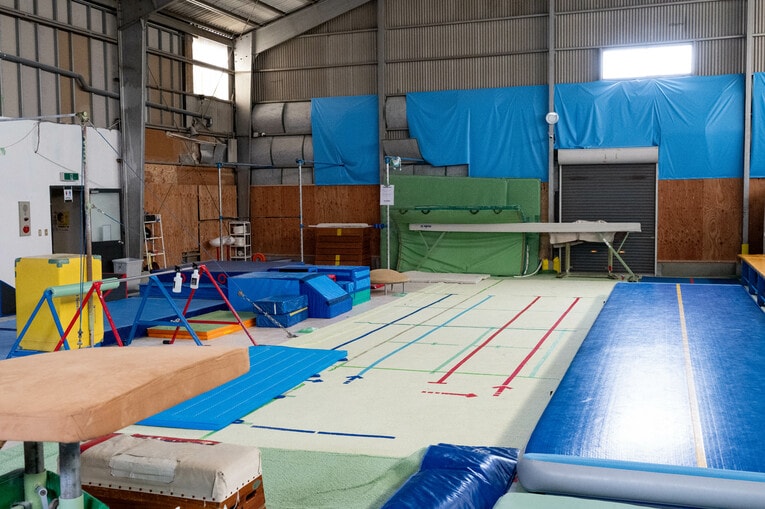 現在土橋さんが勤務する姫路市の体操クラブ『おさるの森』　©Takashi Shimizu