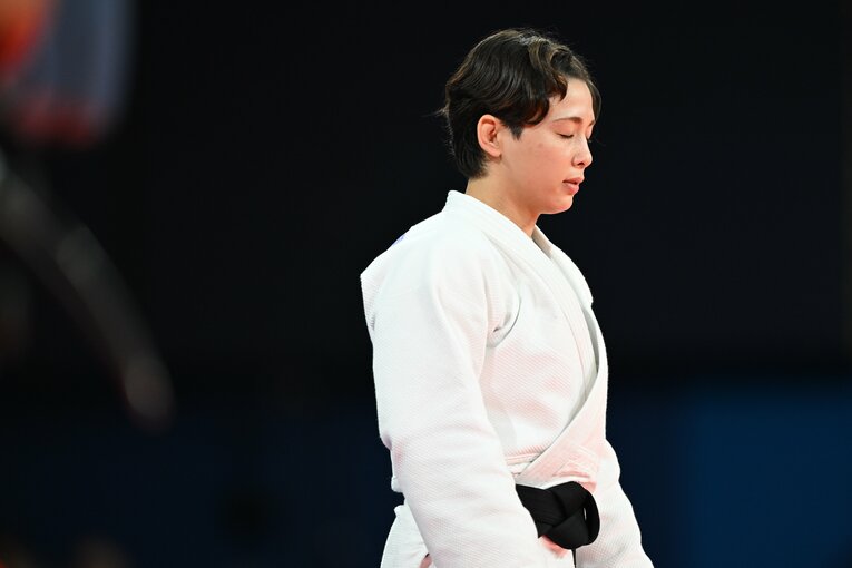 瞑目して集中を高める出口　©Kaoru Watanabe/JMPA