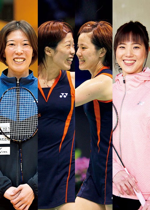 北京五輪のバドミントン女子ダブルスで4位になった末綱（左）と前田