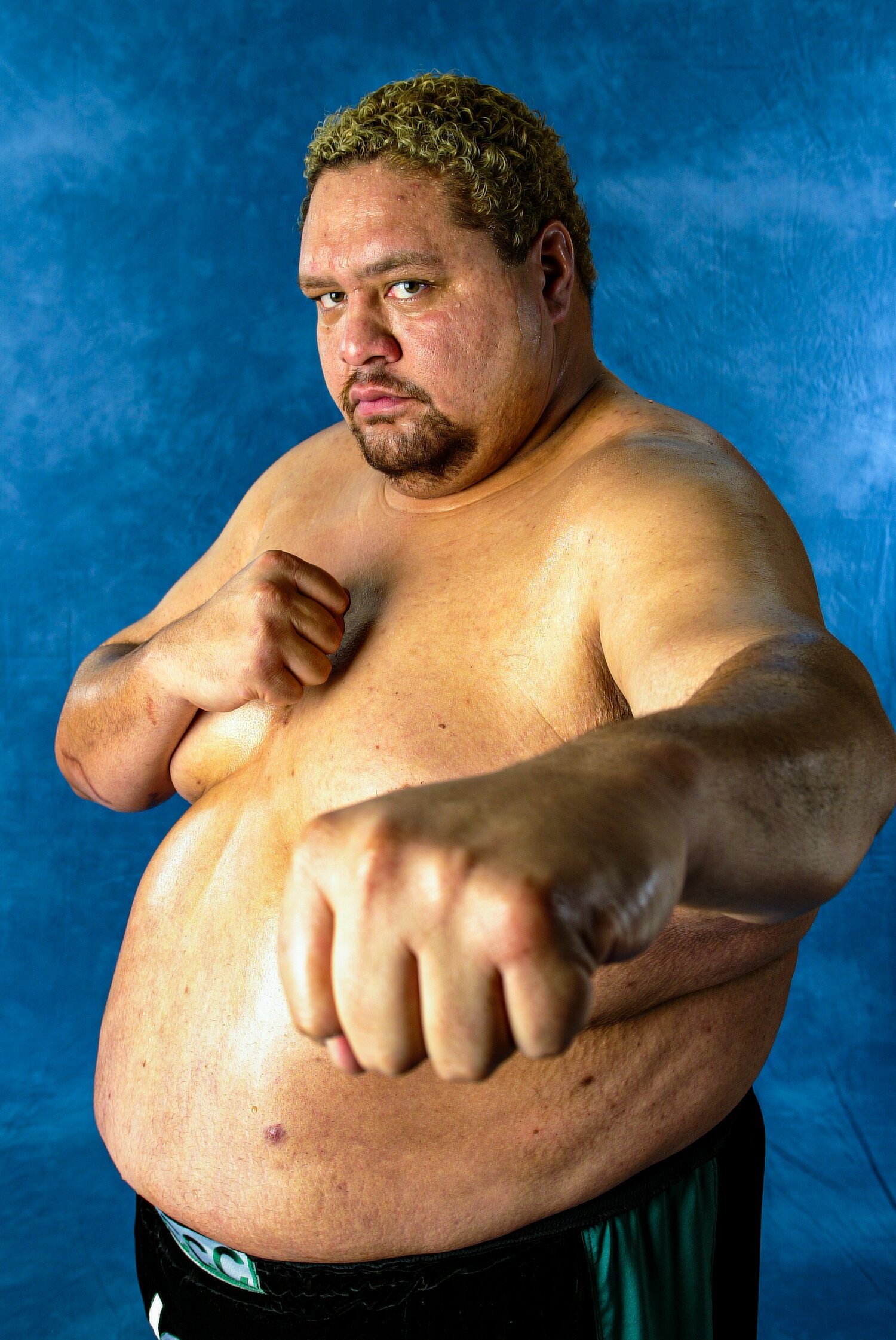 ボブ・サップ戦2日前のスタジオ撮影　©Susumu Nagao