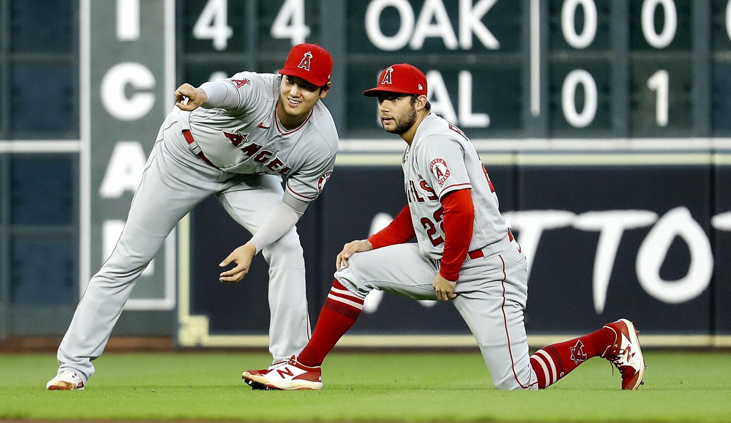 フレッチャーと大谷。同い年の2人が集まると、目をキラキラさせる野球少年のような表情に　©Getty Images