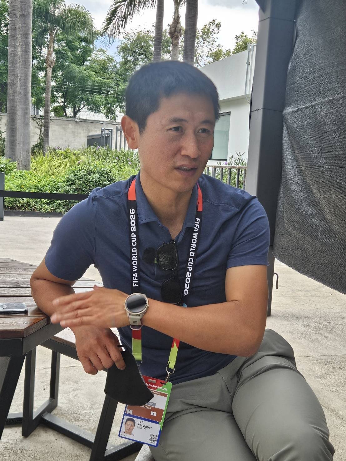 日本代表について語るイ・ヨンピョ氏　©筆者提供