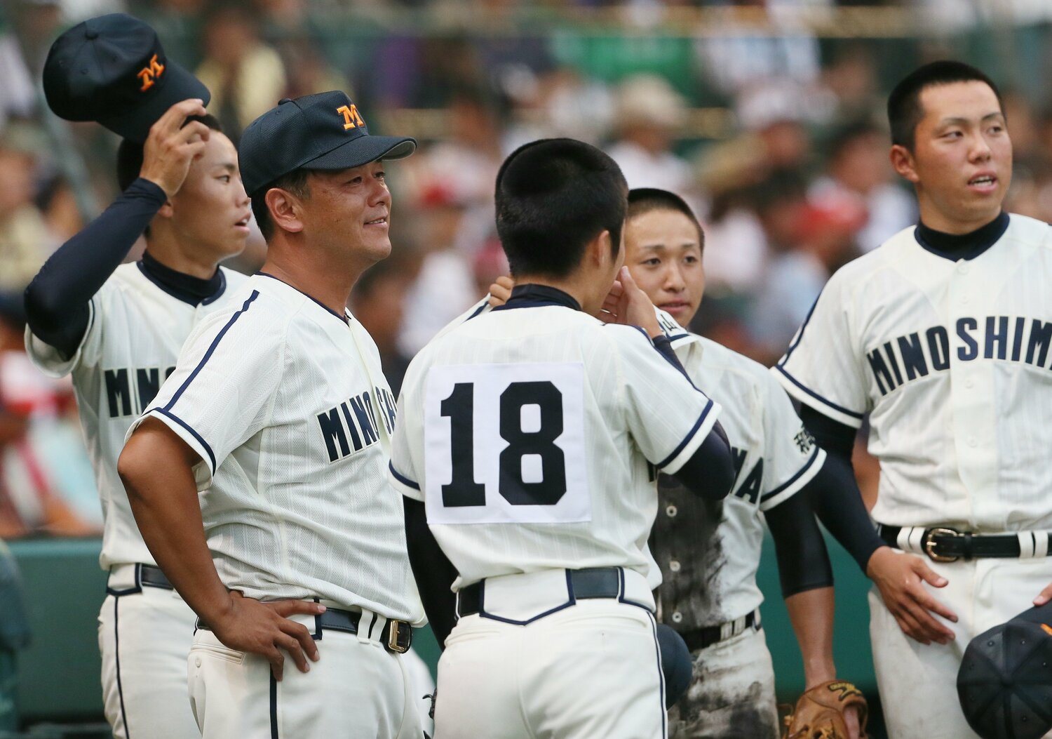 箕島が最後に甲子園出場した2013年夏。当時は50人弱の部員がいた　©JIJI PRESS