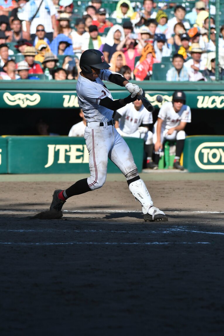 広陵時代の中村奨成（2017年ドラ1）　©Hideki Sugiyama