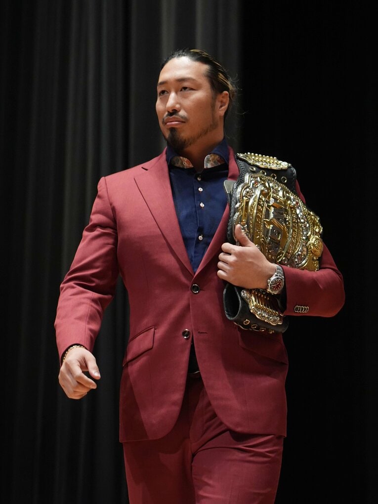 IWGPヘビー級王者の辻陽太　©Essei Hara