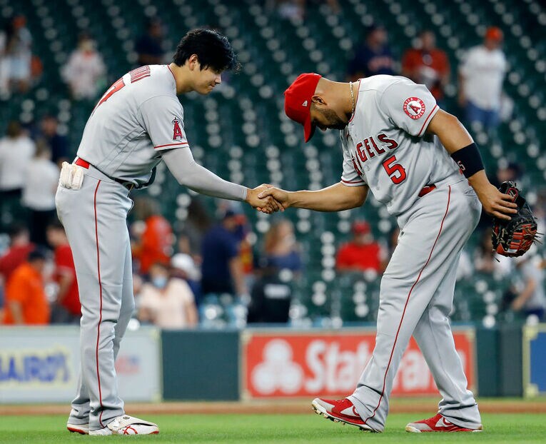2021年の大谷とプホルス　©Getty Images