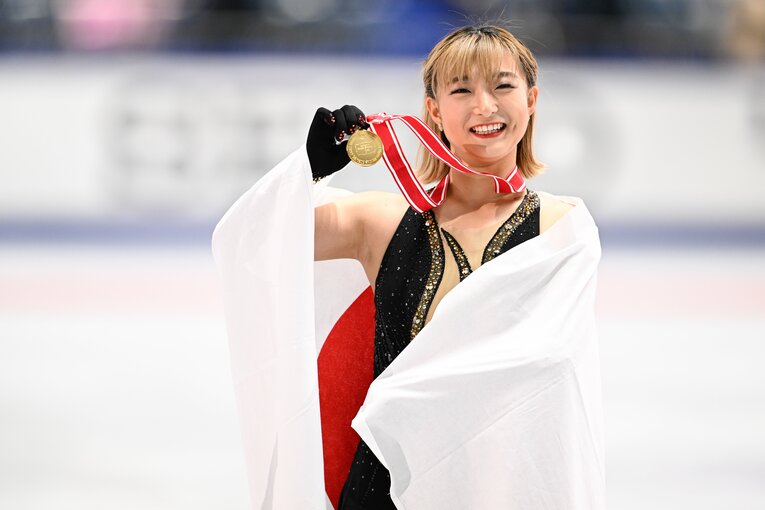 NHK杯で今季世界最高の総合238.88点で優勝した坂本花織　©︎Asami Enomoto