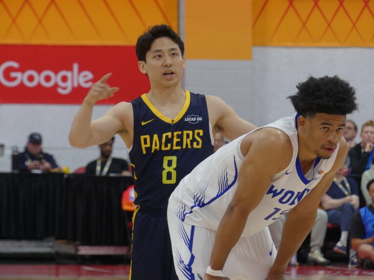 7月15日、ミネソタ・ティンバーウルブズ戦（筆者撮影）