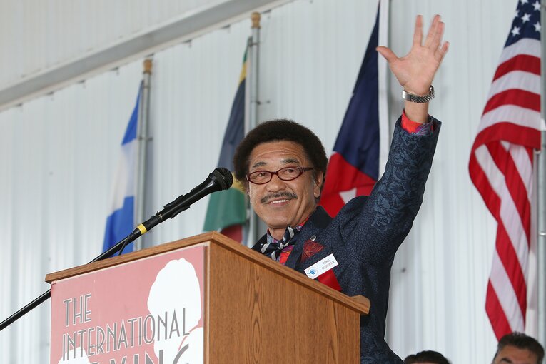 世界王座防衛13度の記録を持ち、タレントとしても人気を博した具志堅用高。沖縄が生んだボクシング界の大スターだ　©Getty Images