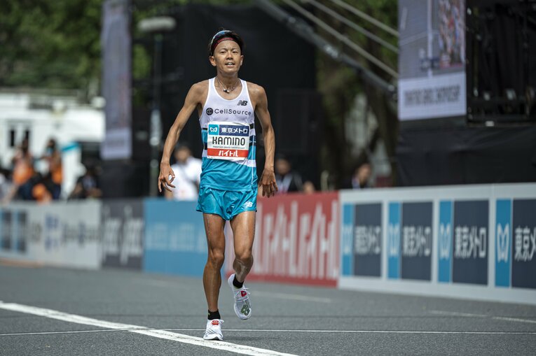 2019年に行われたMGCに出場するも、17位に終わった神野　©BUNGEISHUJU