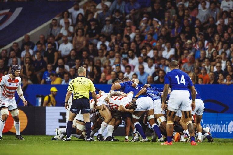 サモア戦、前半に挙げた2つのトライはスクラムを起点としたものだった　©Kiichi Matsumoto