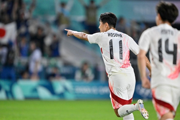 イスラエル戦で決勝ゴールを決めた細谷真大（2枚目／全3枚）©Takuya Nakachi/JMPA