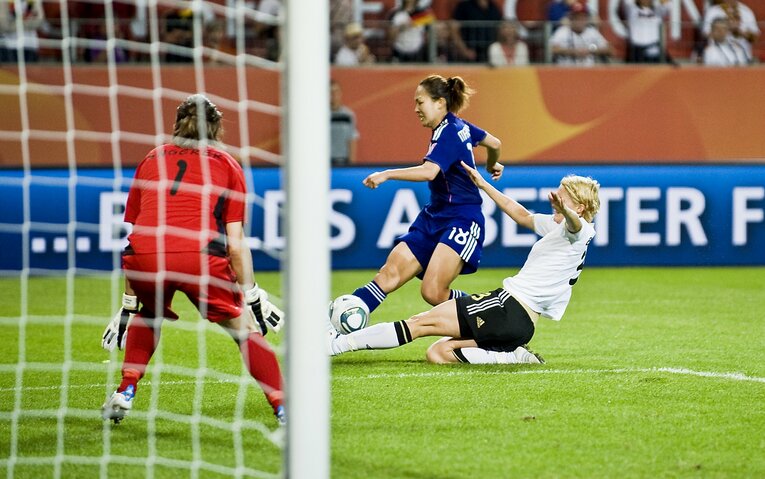 2011年W杯準々決勝ドイツ戦、伝説のゴールシーン　©AFLO