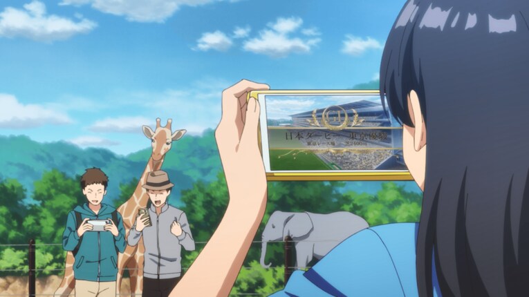 ダービーを心待ちにしていた、さまざまなファンが描かれる　©2023 アニメ「ウマ娘 プリティーダービー Season 3」製作委員会