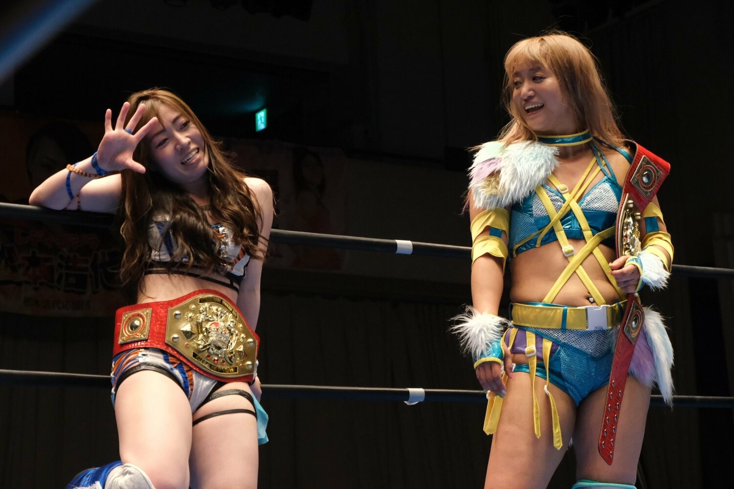 チャンピオンベルトを巻いてから、リングでも笑顔がよく見られるようになった