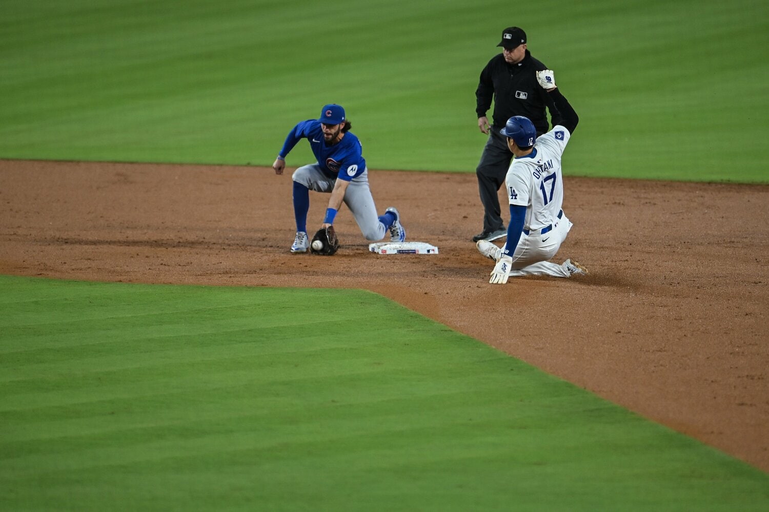 9月11日、カブス戦で盗塁を決める大谷　©Nanae Suzuki