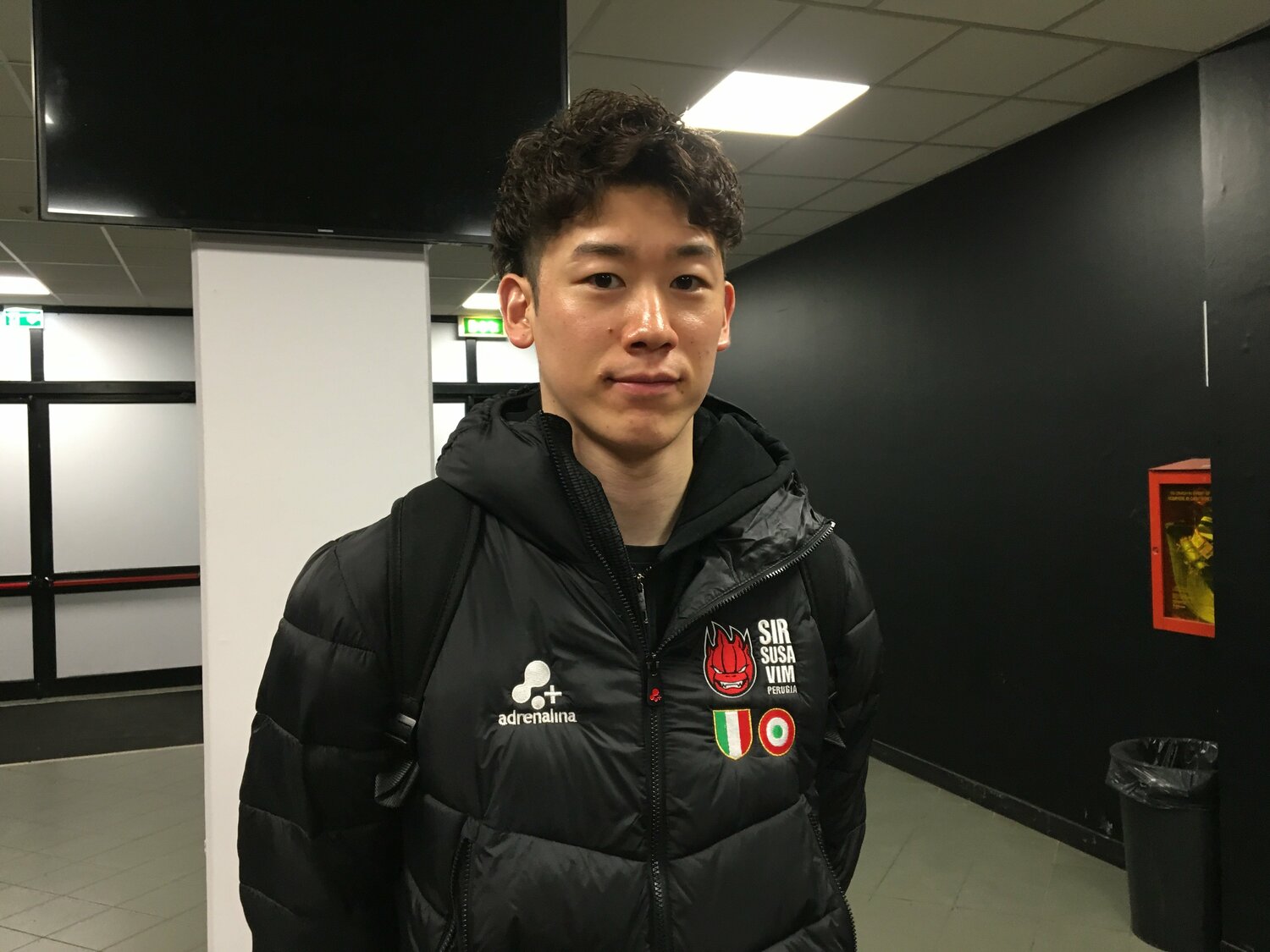 試合後、取材に応じてくれた石川祐希（筆者撮影）