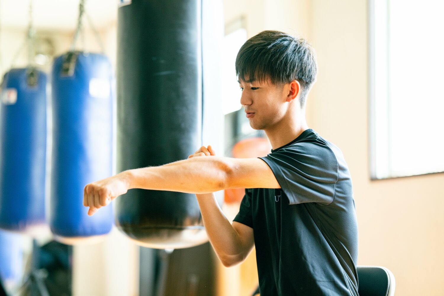 テニスの経験をボクシングに転用したと話す東大・伊藤朝樹（2年）©︎Nanae Suzuki