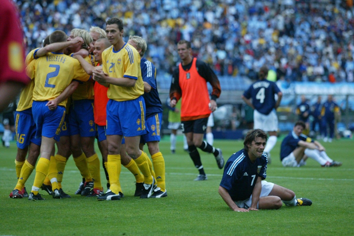 日韓W杯でイブラ様擁するスウェーデンは優勝候補アルゼンチンに勝利するなど、躍進を見せた ©Sports Graphic Number/JMPA