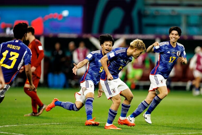 カタールW杯、スペイン戦でのゴール直後　©Kiichi Matsumoto/JMPA