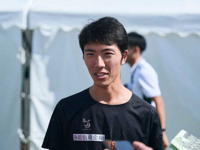 チームの主将を務めた新山舜心。箱根駅伝出場という目標に向け、チームメイトにも厳しい姿勢を貫いた　©Yuki Suenaga