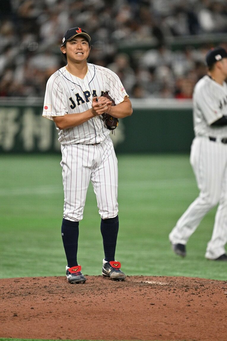 韓国戦での今永 ／ photograph by Naoya Sanuki