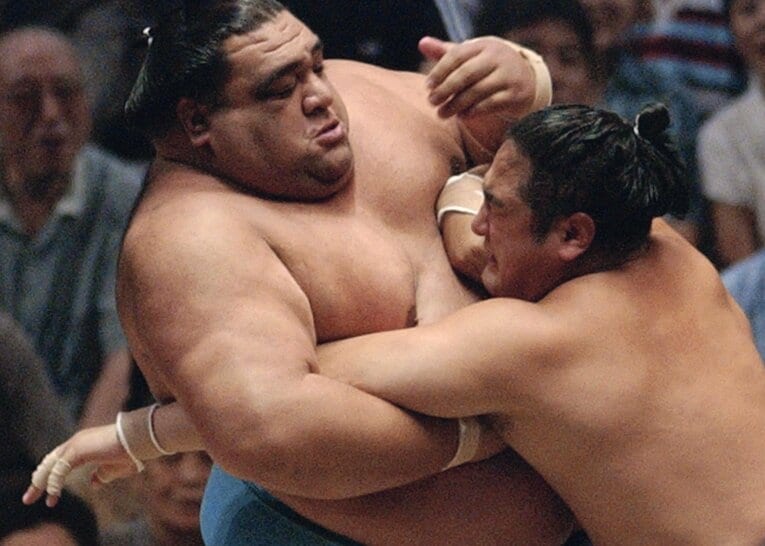 写真は2003年7月場所。横綱・武蔵丸を破り2個目の金星を獲得した　©KYODO