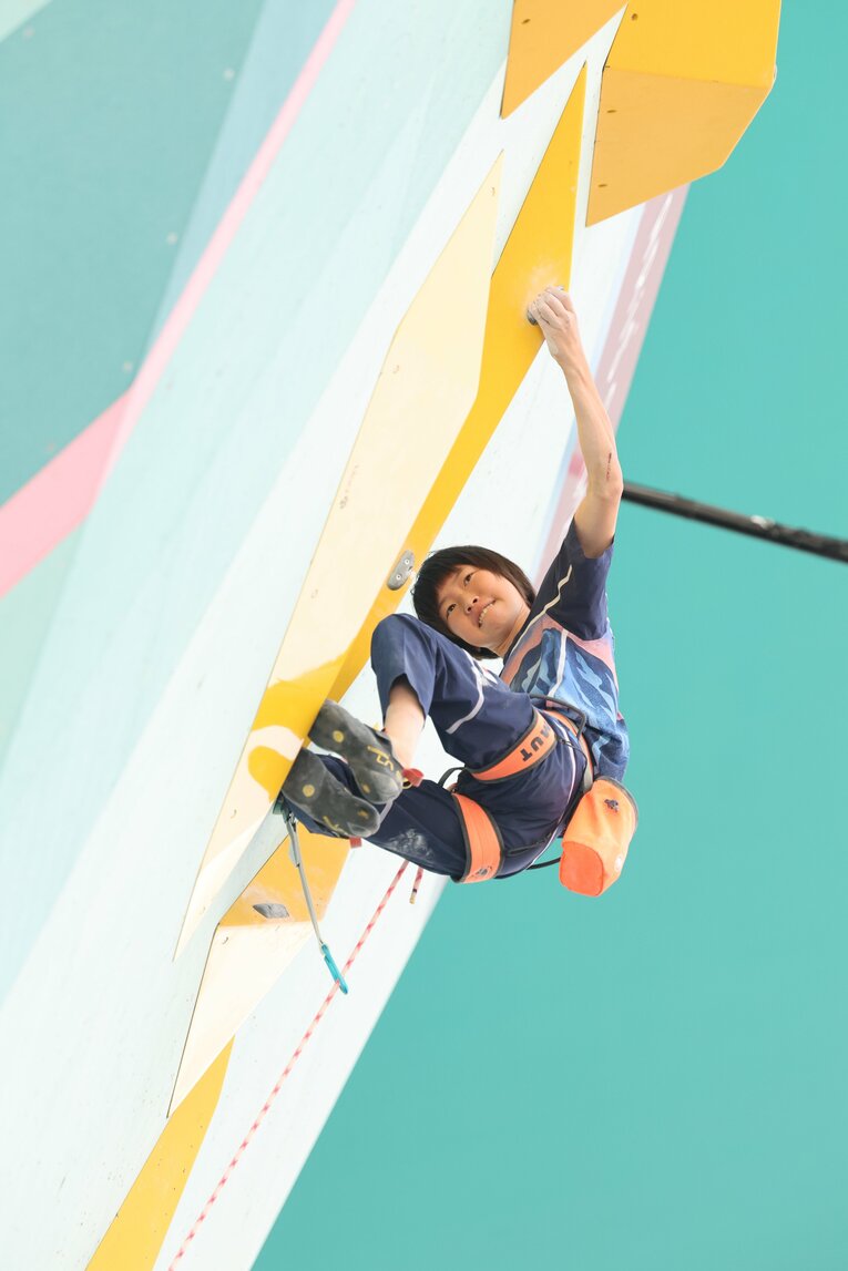 スポーツクライミング女子複合準決勝の森秋彩　©Tetsuya Higashikawa/JMPA