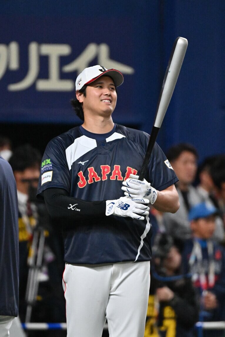 フリーバッティングに臨んだ大谷　©Hideki Sugiyama