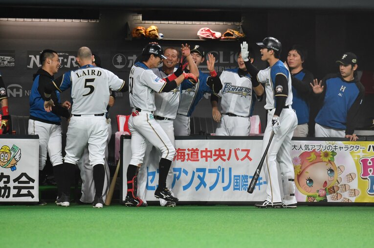 大谷翔平、中田翔ら（2016年10年ぶりの日本一）　©︎Hideki Sugiyama