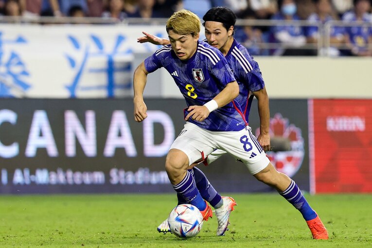 カナダ戦の堂安　©Getty Images