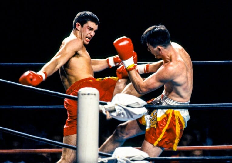 1992年5月の初来日、アダム・ワットにKOで勝利した21歳のアーツ　©Susumu Nagao