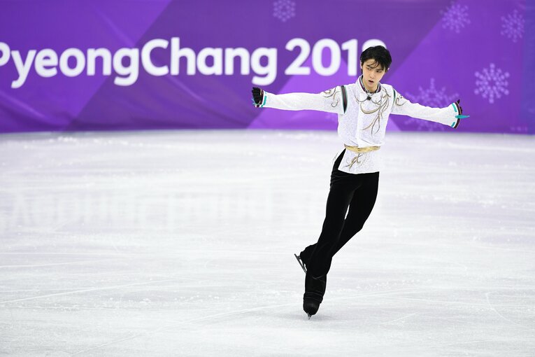 フェルナンデスが“羽生のアイデンティティ”を感じたと語る「SEIMEI」（平昌五輪フリーの演技）　©JMPA