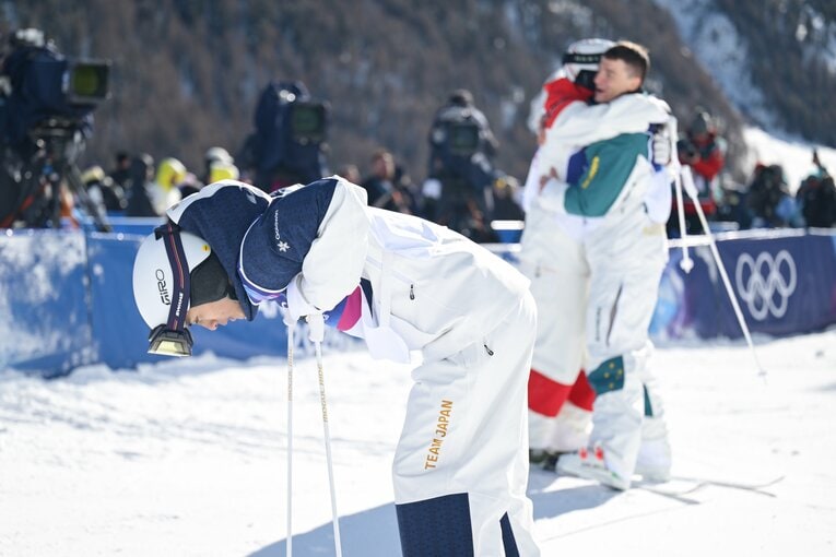 2026年ミラノ・コルティナ五輪フフリースタイルスキー男子デュアルモーグル決勝・堀島行真　©︎Nanae Suzuki/JMPA